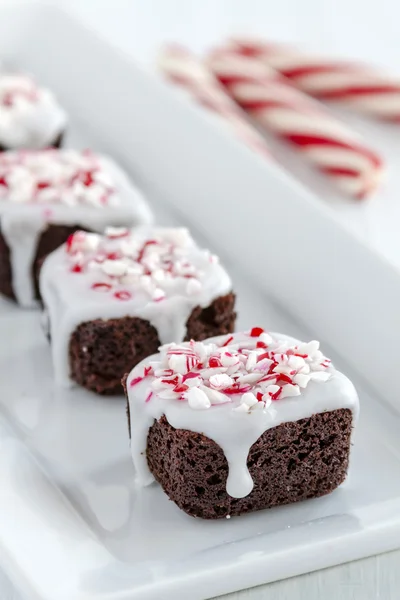 Czekolada Peppermint Brownie ukąszenia — Zdjęcie stockowe