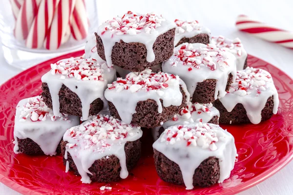 Chocolate Peppermint Brownie Bites — Stock Photo, Image