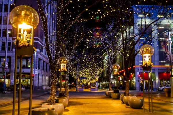 Luces de vacaciones en Denver Colorado EE.UU.: fotografía de stock