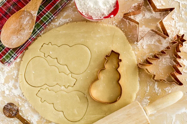 Galletas de azúcar Ingredientes y Cortadores — Foto de Stock