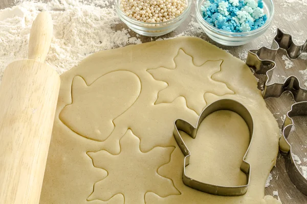 Sugar Cookies ingredienser och fräsar — Stockfoto