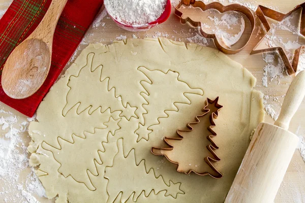 Galletas de azúcar Ingredientes y Cortadores —  Fotos de Stock