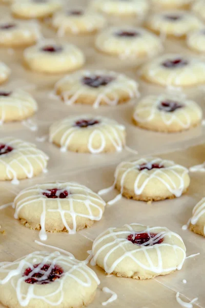 Making of Raspberry Thumbprint Cookies Royalty Free Stock Images