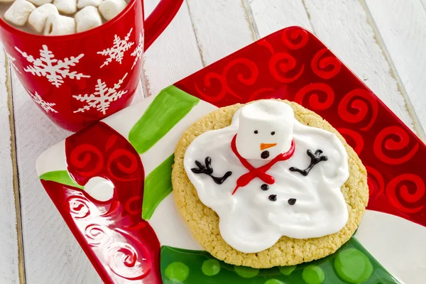 Derretendo bonecos de neve decorado açúcar cookies — Fotografia de Stock