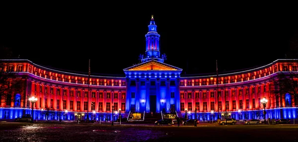 Denver City and Country Building em Azul e Laranja — Fotografia de Stock