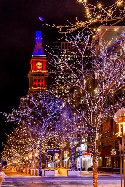 Denver 16th Street Mall in Orange and Blue — Stock Photo, Image