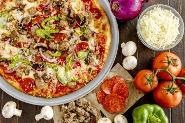 Yüce taze ince hamur Pizza