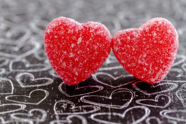 Sevgililer günü kalp şeker ve tanımlama bilgileri