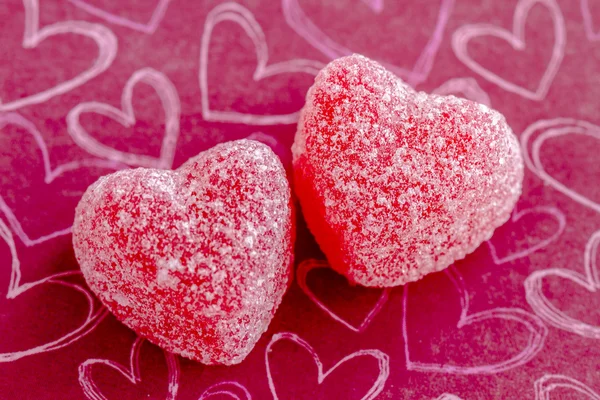 バレンタインデー ハートのキャンディとクッキー — ストック写真