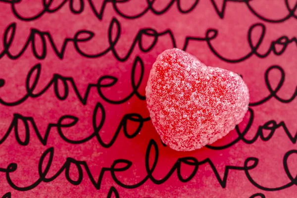 Walentynki serca cukierki i ciasteczka — Zdjęcie stockowe