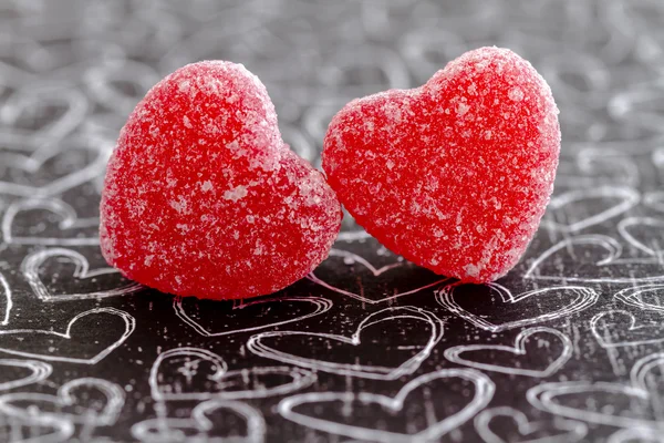 San Valentino Cuore Caramelle e biscotti — Foto Stock