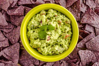 Taze ev yapımı tıknaz Guacamole DIP