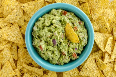 Taze ev yapımı tıknaz Guacamole DIP