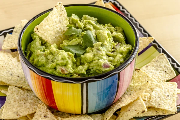 Fresh Homemade Chunky Guacamole Dip — Stock Photo, Image