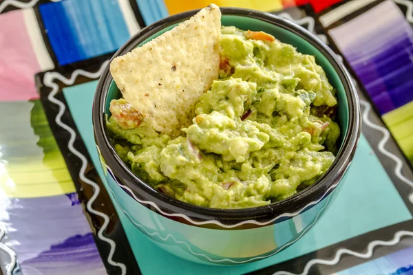 Fresh Homemade Chunky Guacamole Dip — Stock Photo, Image