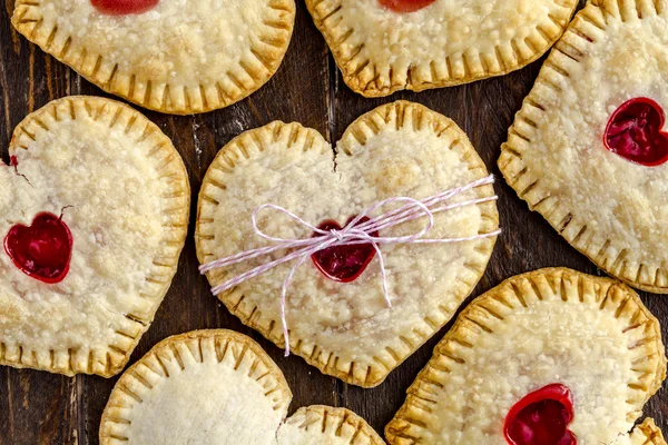 Heart Shaped Cherry Hand Pies — Stock Photo, Image