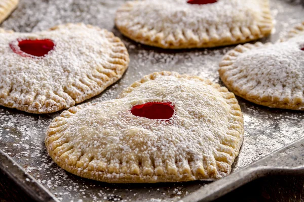 Heart Shaped Cherry Hand Pies — Stock Photo, Image