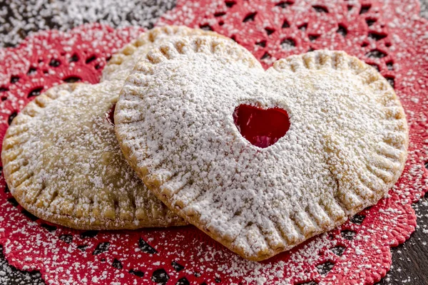 Torte a forma di cuore di ciliegia — Foto Stock