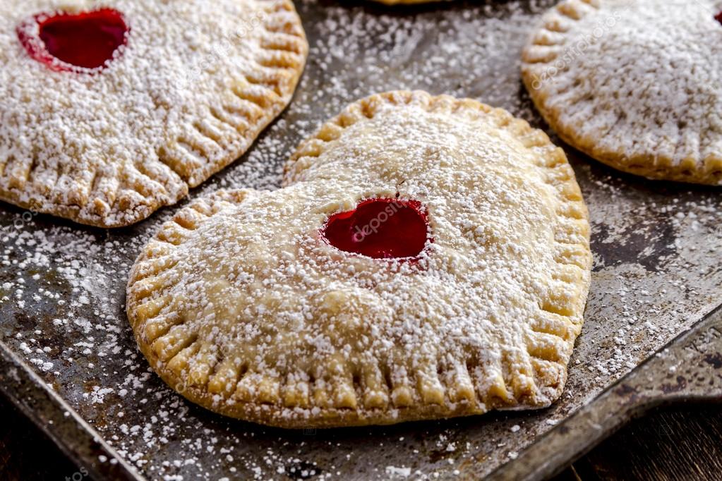 Heart Shaped Cherry Hand Pies — Stock Photo © TeriVirbickis #63845013