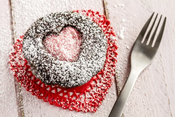 Valentinstag Herz Ausschnitt Cupcakes — Stockfoto