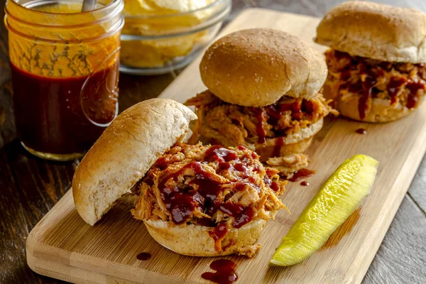 Barbeque Pulled Pork Sandwiches — Stock Photo, Image