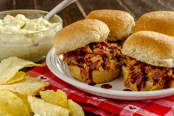 Barbeque Pulled Pork Sandwiches — Stock Photo, Image