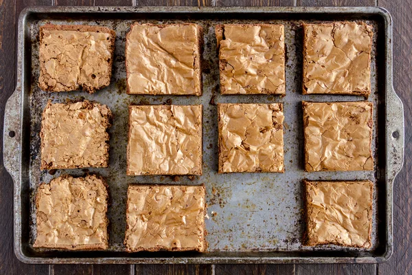 Homemade Double Chocolate Chunk Brownies — Stock Photo, Image