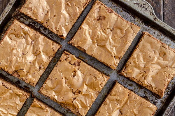 Caseiro Duplo Chocolate Chunk Brownies — Fotografia de Stock