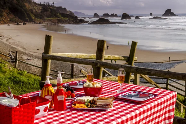 Sunset Picnic on Ocean Overlook