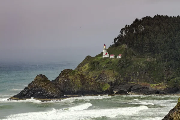 Heceta kafa tarihi Oregon deniz feneri — Stok fotoğraf