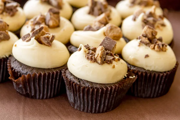 Cupcakes variados em exposição — Fotografia de Stock