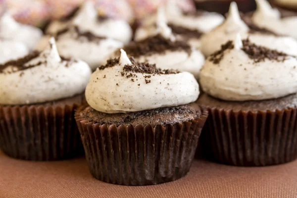 Różnorodnych Cupcakes na wyświetlaczu — Zdjęcie stockowe