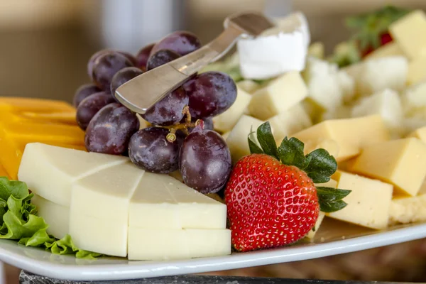 Fruit and Cheese Tray on Display — Stock Photo, Image