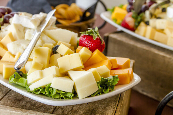 Fruit and Cheese Tray on Display
