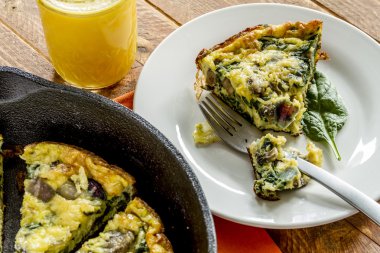 Ispanaklı mantarlı ve yumurta Frittata