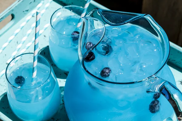 Refreshing Blueberry Lemonade Summer Drinks — Stock Photo, Image