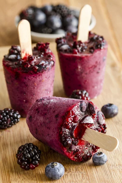 Paletas congeladas caseras de fruta pura fresca — Foto de Stock