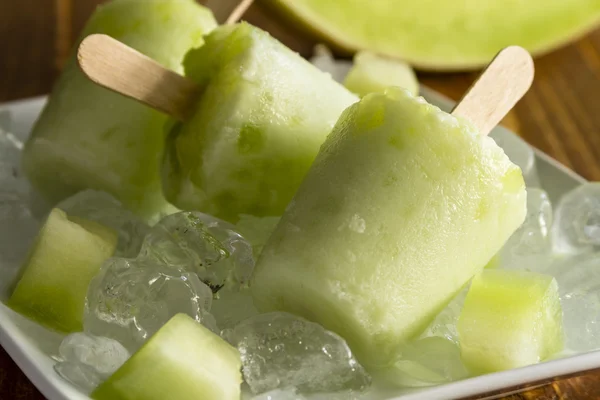 Homemade Fresh Pureed Fruit Frozen Popsicles — Stock Photo, Image