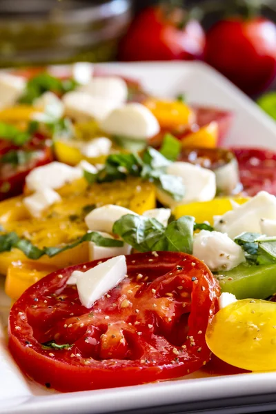 Plastry dojrzałych pomidorów odmian — Zdjęcie stockowe