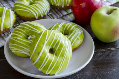 Homemade Baked Caramel Apple Donuts