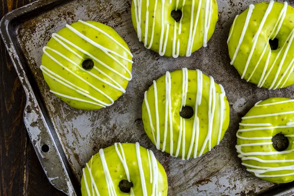 Homemade Baked Caramel Apple Donuts — стокове фото