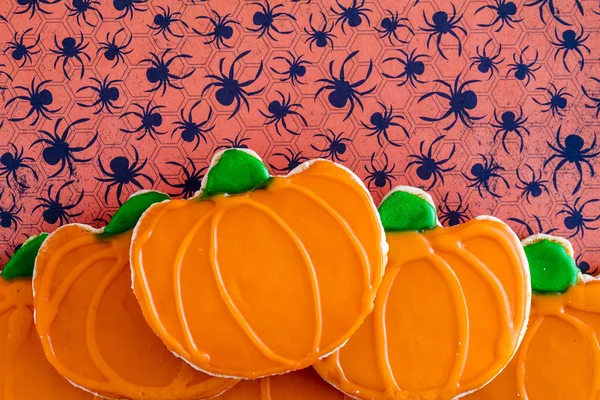 Homemade Frosted Pumpkin Sugar Cookies — Stock Photo, Image