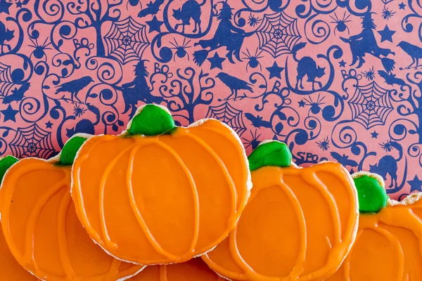 Homemade Frosted Pumpkin Sugar Cookies — Stock Photo, Image