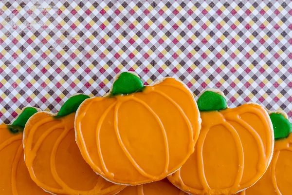 Homemade Frosted Pumpkin Sugar Cookies — Stock Photo, Image