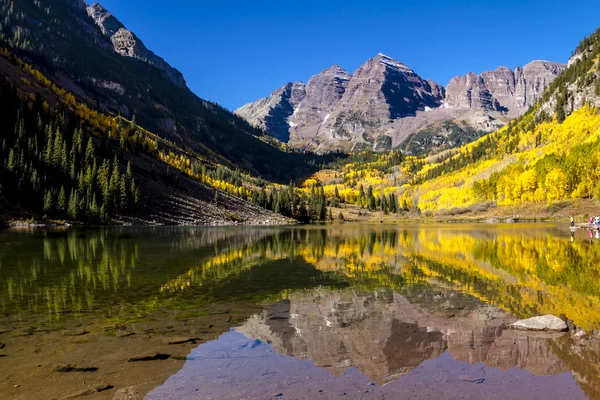 Mañana en Maroon Bells Aspen CO — Foto de Stock