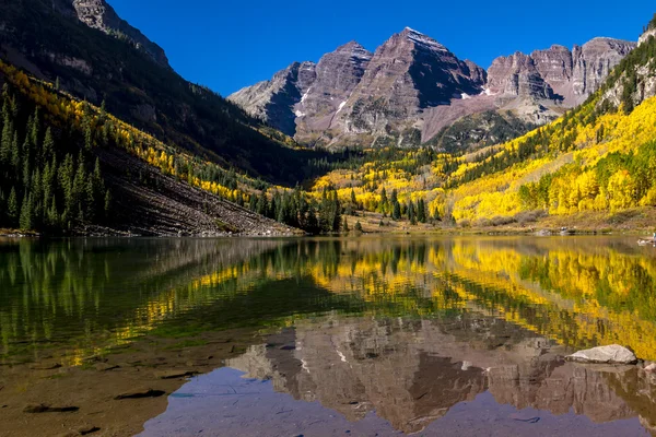 Mañana en Maroon Bells Aspen CO — Foto de Stock