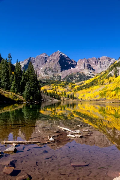 Mañana en Maroon Bells Aspen CO — Foto de Stock