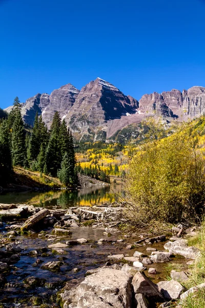 Mañana en Maroon Bells Aspen CO — Foto de Stock