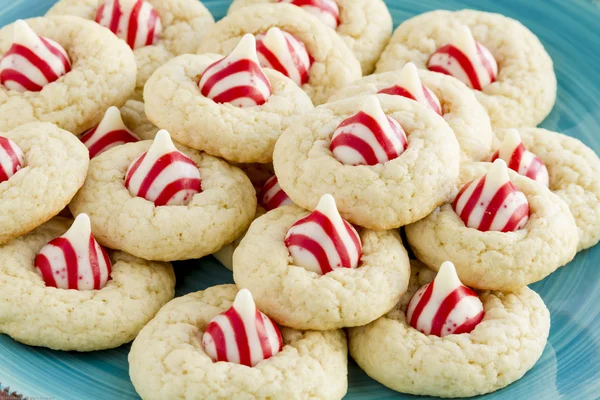 Hjemmelavet slik sukkerrør kys cookies - Stock-foto