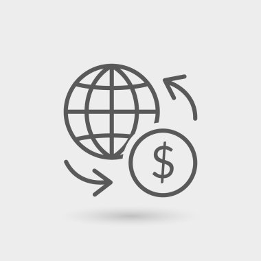 Tel transferi ince çizgi simgesi